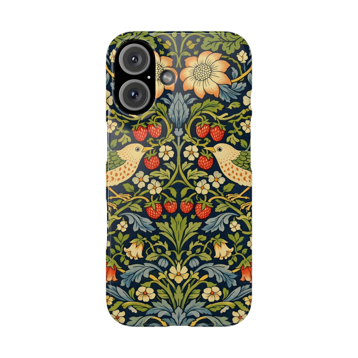 Slim Phone Case — Vintage William Morris Strawberry Thief Floral Pattern