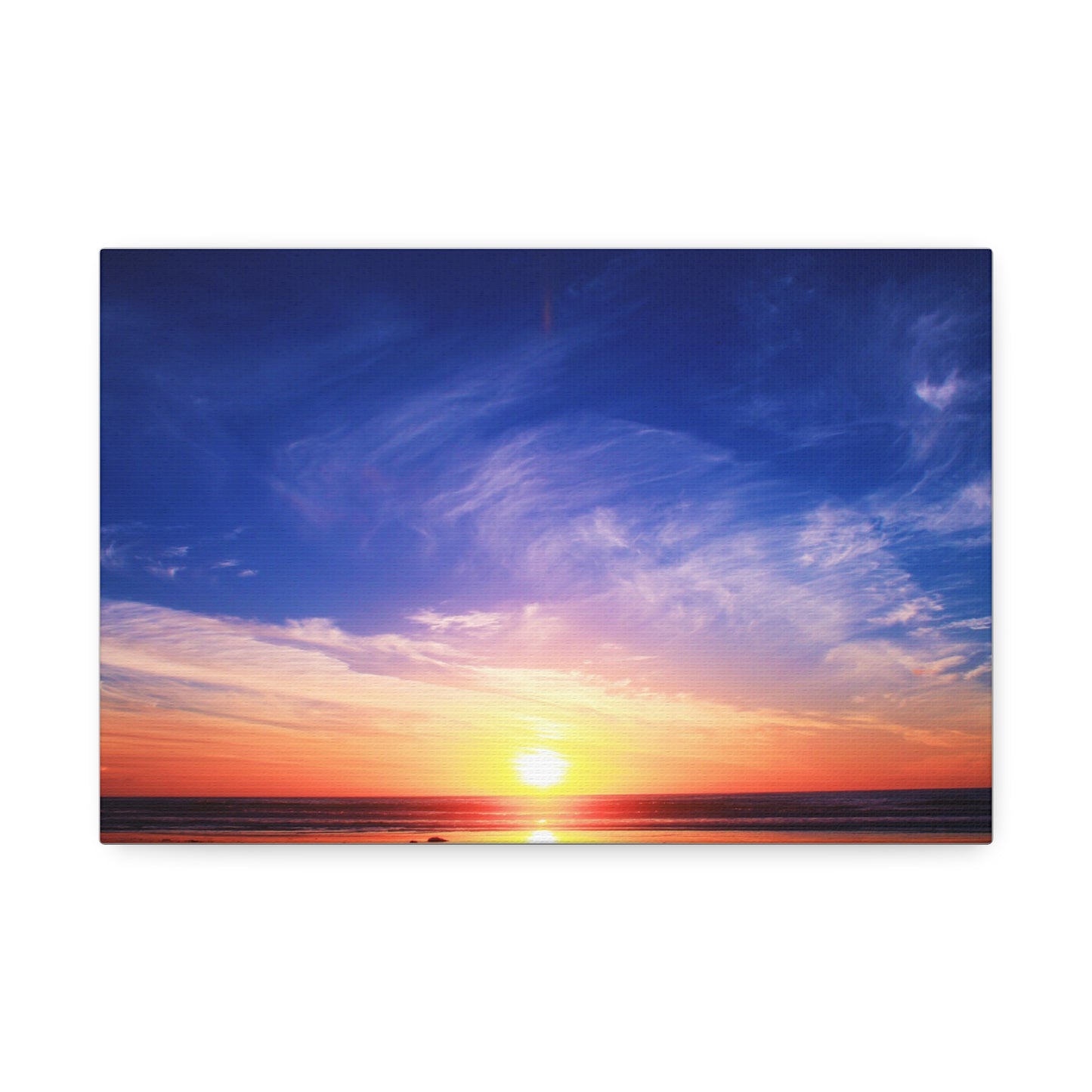 Sunset Ocean Horizon Canvas, Stretched 1.5"