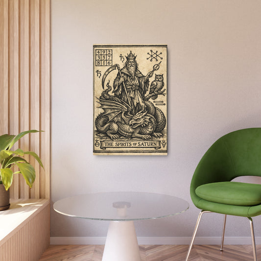 Saturn Spirits Metal Art Sign — Illustration Wall Plaque