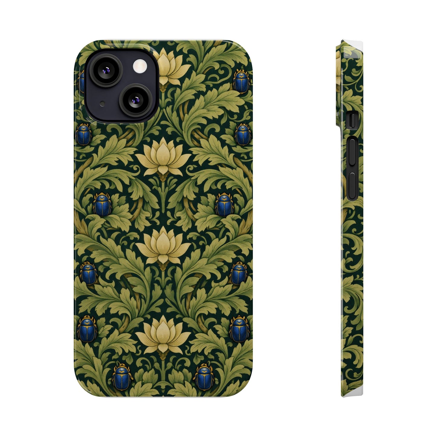 Vintage William Morris Green Lotus & Beetle Slim Phone Case