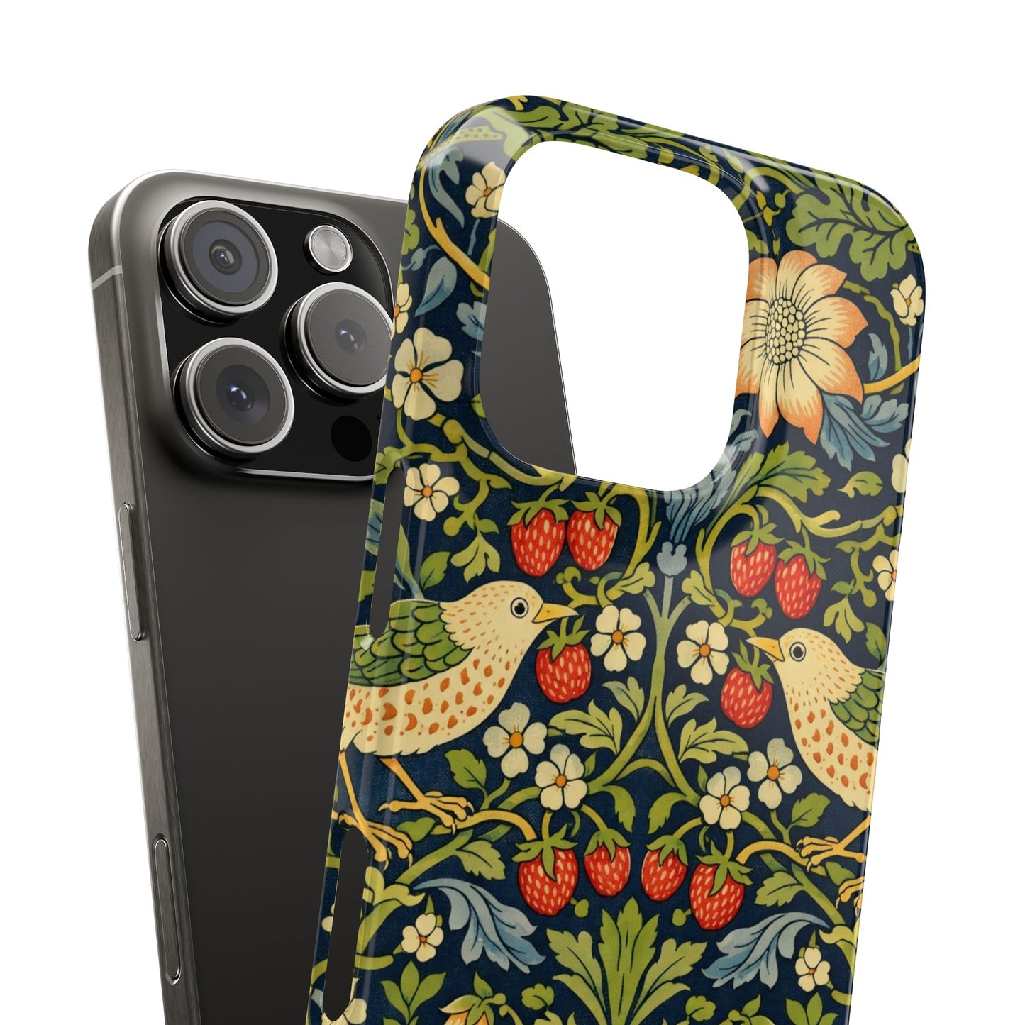 Slim Phone Case — Vintage William Morris Strawberry Thief Floral Pattern