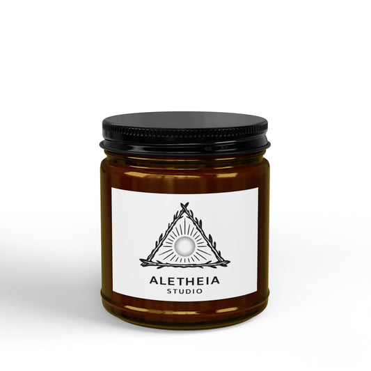 Scented Soy Candle - Amber Jar with Black Lid (4oz & 9oz) — Aletheia Studio