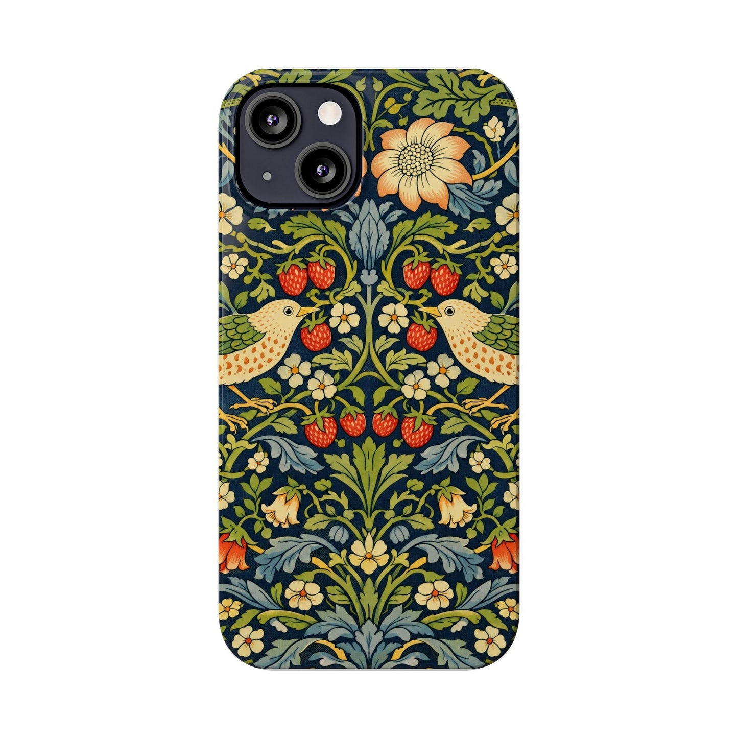 Slim Phone Case — Vintage William Morris Strawberry Thief Floral Pattern