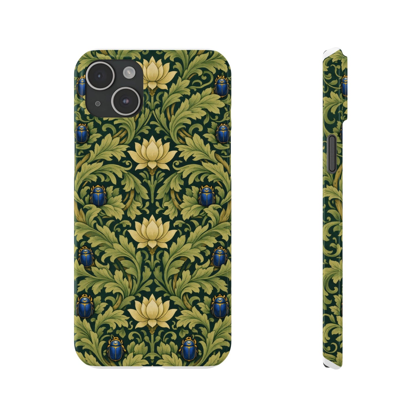 Vintage William Morris Green Lotus & Beetle Slim Phone Case