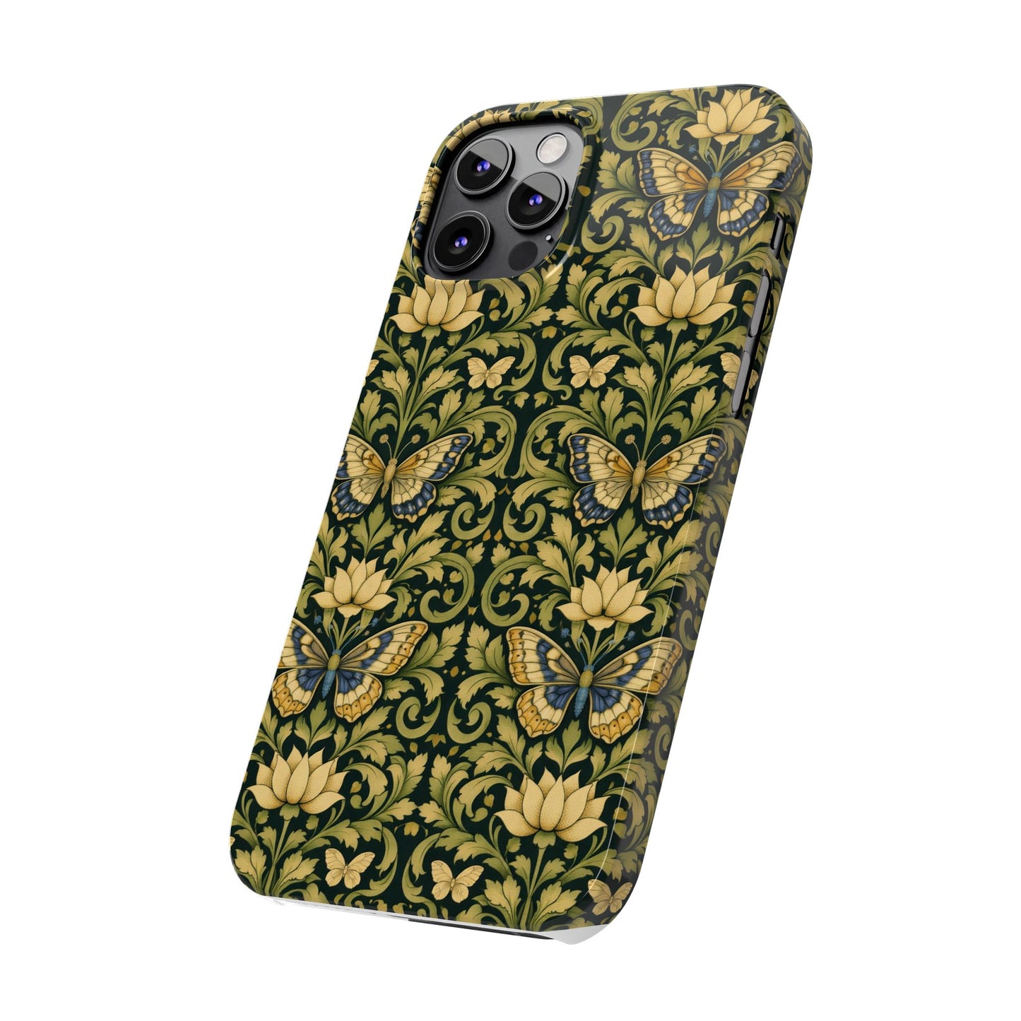 Victorian Butterfly Slim Phone Case — Vintage Floral Pattern