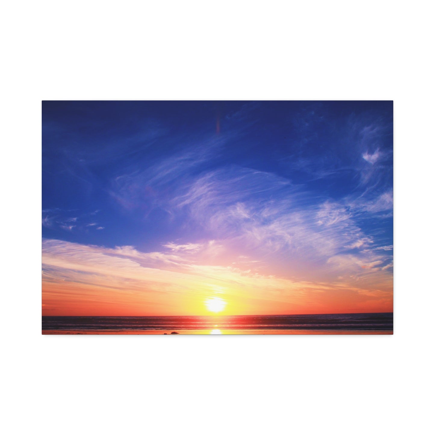 Sunset Ocean Horizon Canvas, Stretched 1.5"