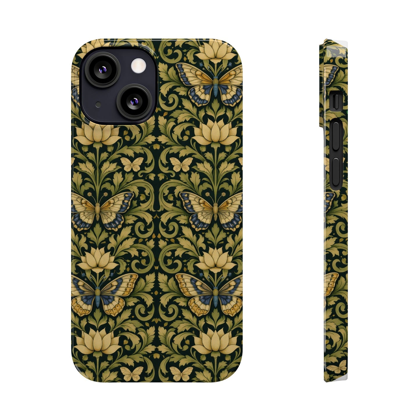 Victorian Butterfly Slim Phone Case — Vintage Floral Pattern