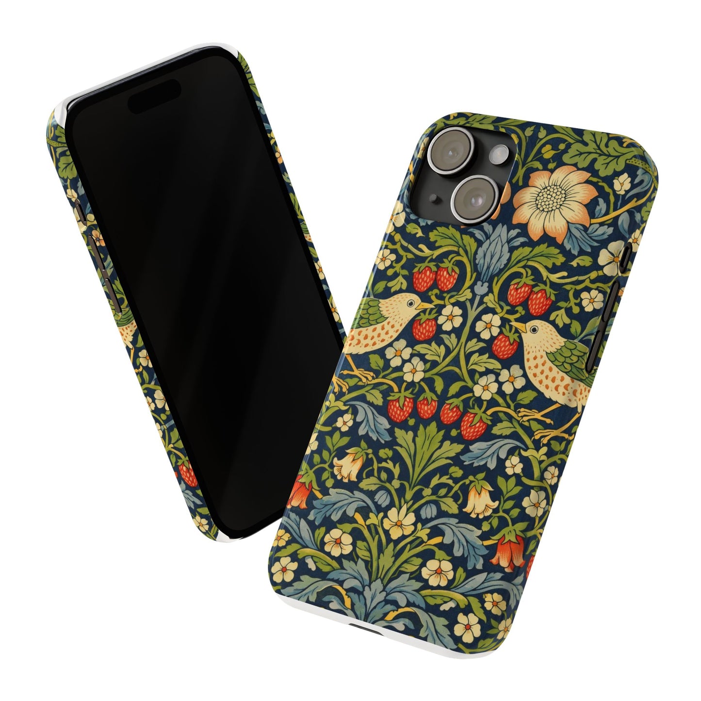 Slim Phone Case — Vintage William Morris Strawberry Thief Floral Pattern