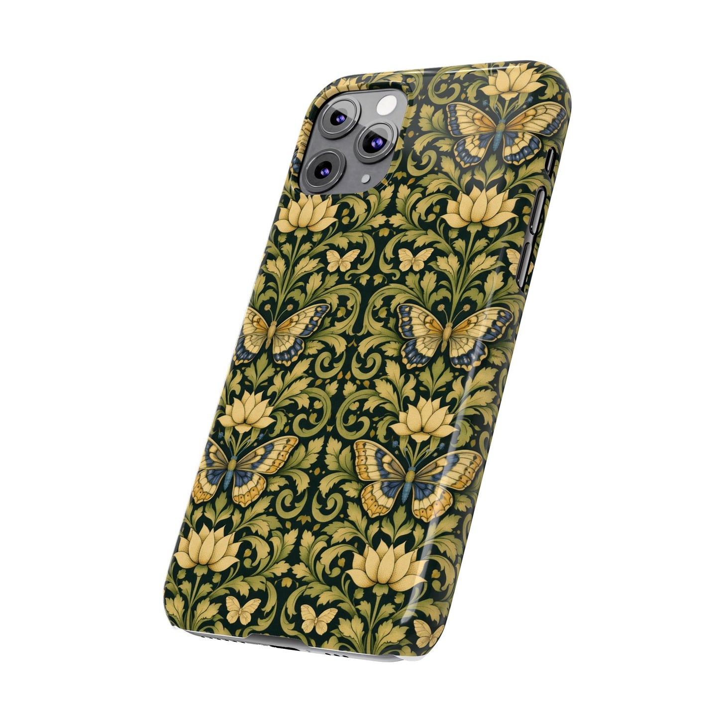 Victorian Butterfly Slim Phone Case — Vintage Floral Pattern