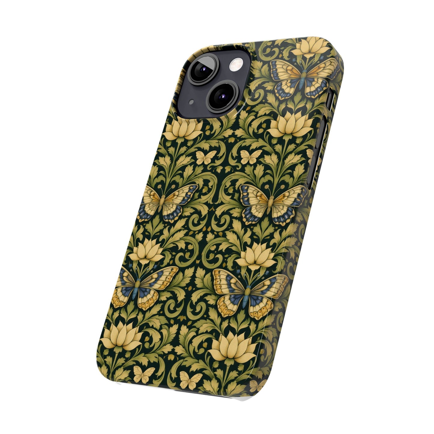 Victorian Butterfly Slim Phone Case — Vintage Floral Pattern