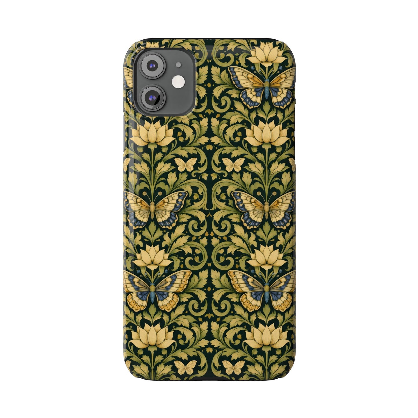 Victorian Butterfly Slim Phone Case — Vintage Floral Pattern