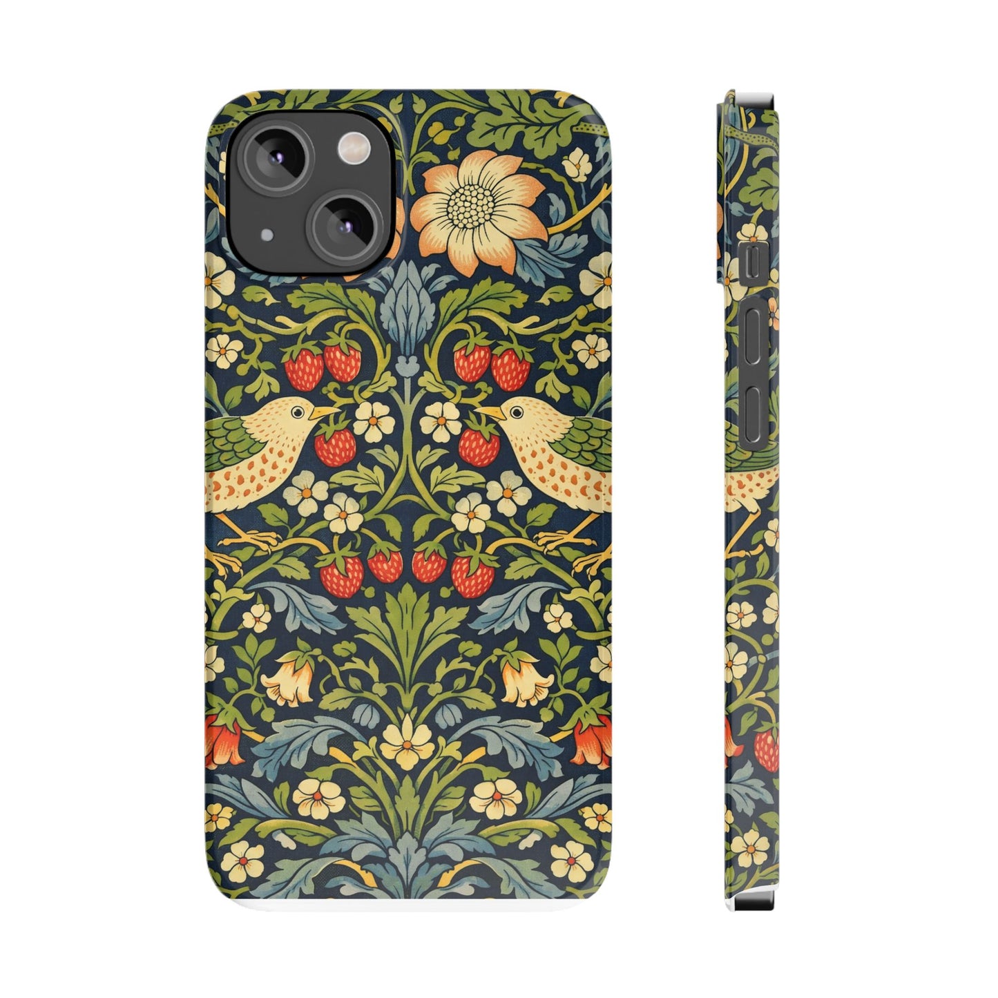Slim Phone Case — Vintage William Morris Strawberry Thief Floral Pattern