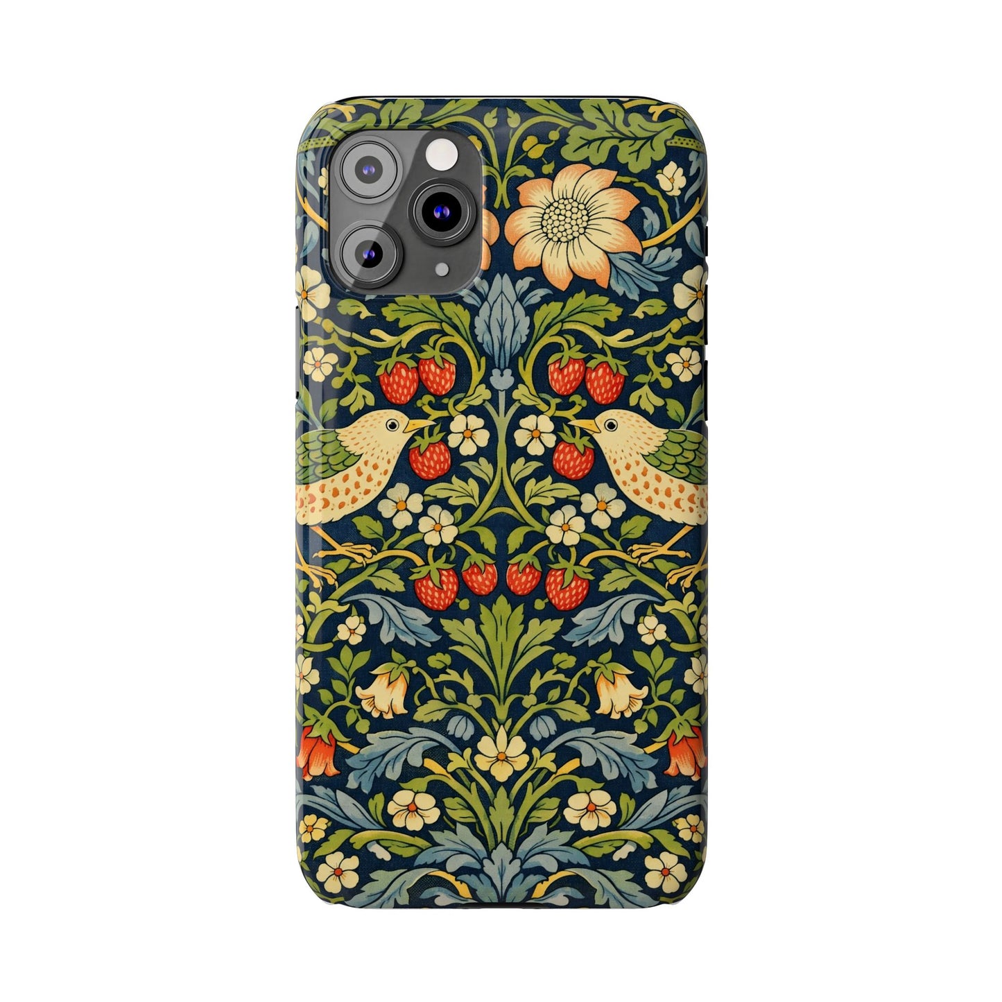 Slim Phone Case — Vintage William Morris Strawberry Thief Floral Pattern