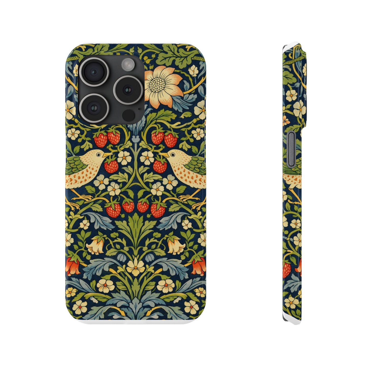 Slim Phone Case — Vintage William Morris Strawberry Thief Floral Pattern