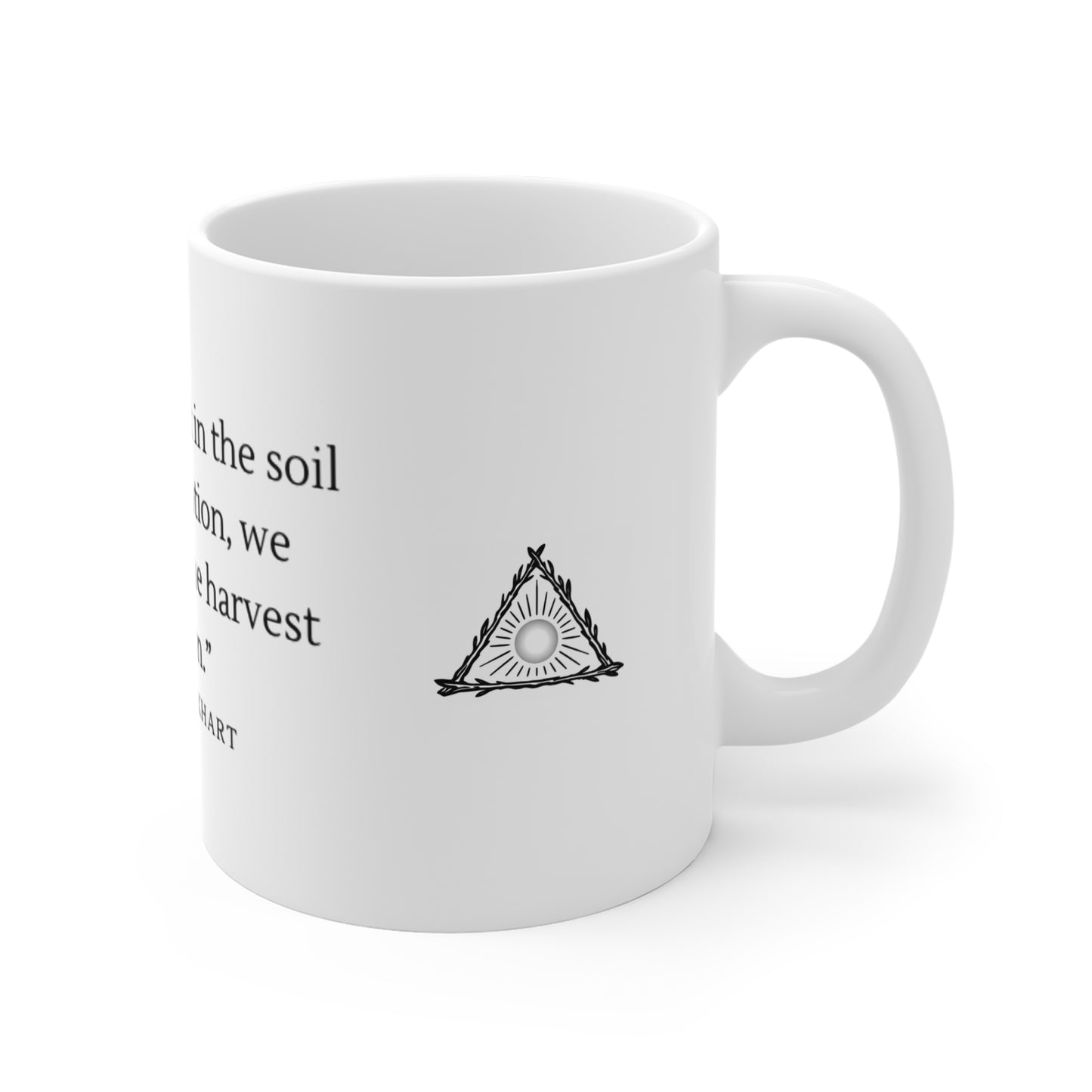 Inspirational Quote Coffee Mug — “What we plant in the soil of contemplation…” 11oz