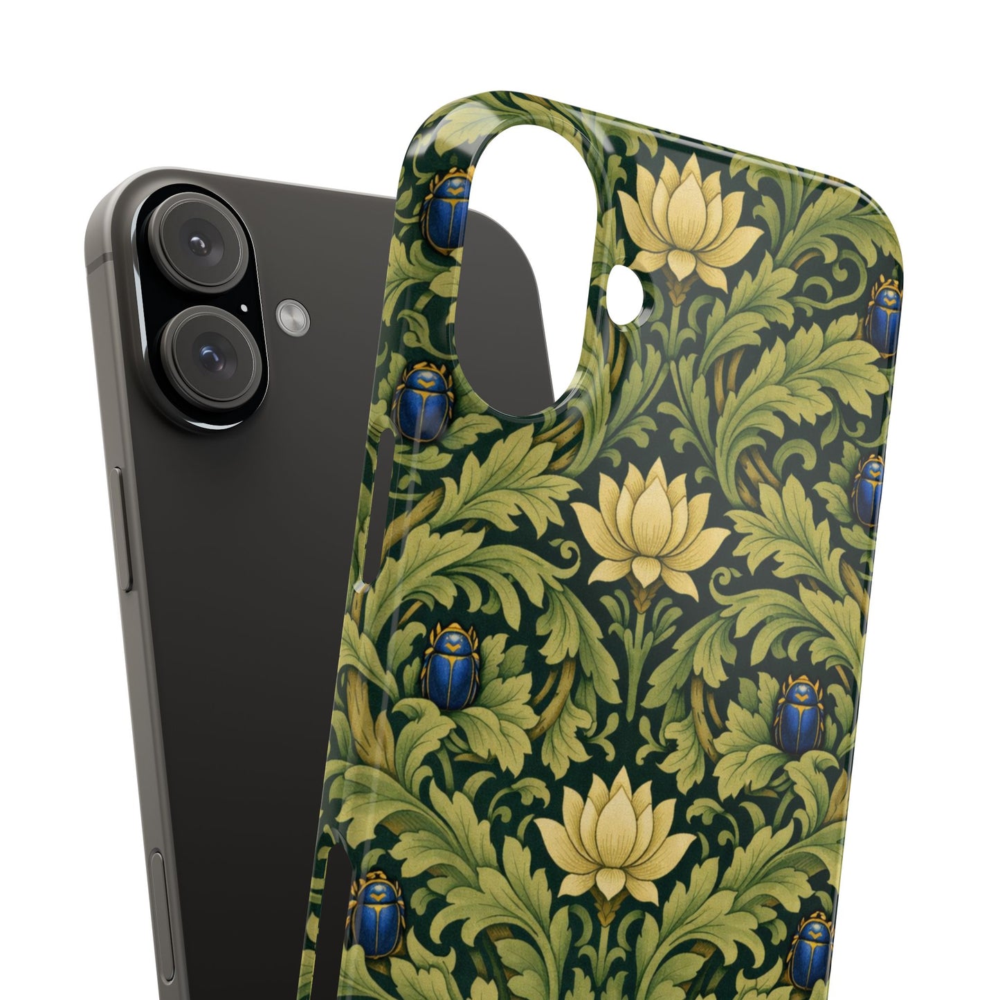 Vintage William Morris Green Lotus & Beetle Slim Phone Case