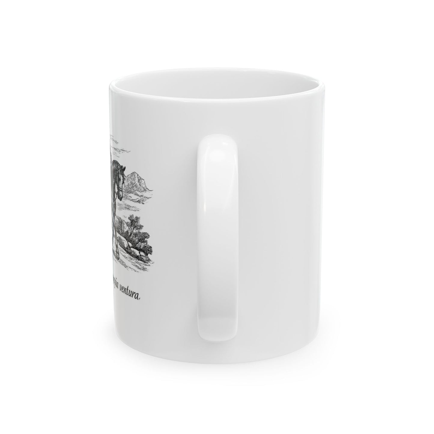 Don Quixote Ceramic Mug – Black Print | Cervantes Quote
