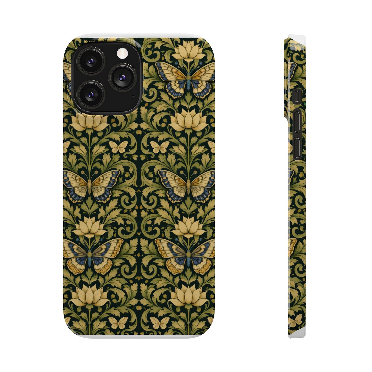 Victorian Butterfly Slim Phone Case — Vintage Floral Pattern