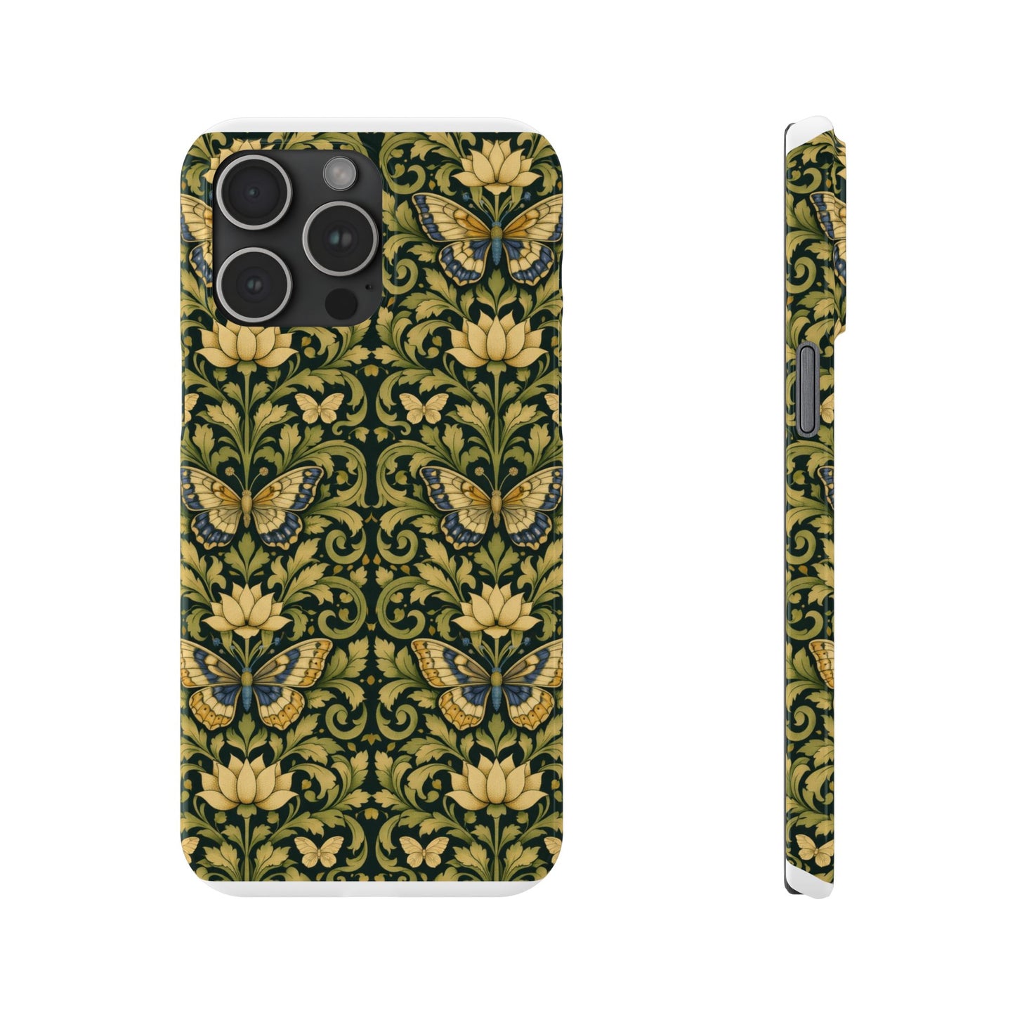 Victorian Butterfly Slim Phone Case — Vintage Floral Pattern
