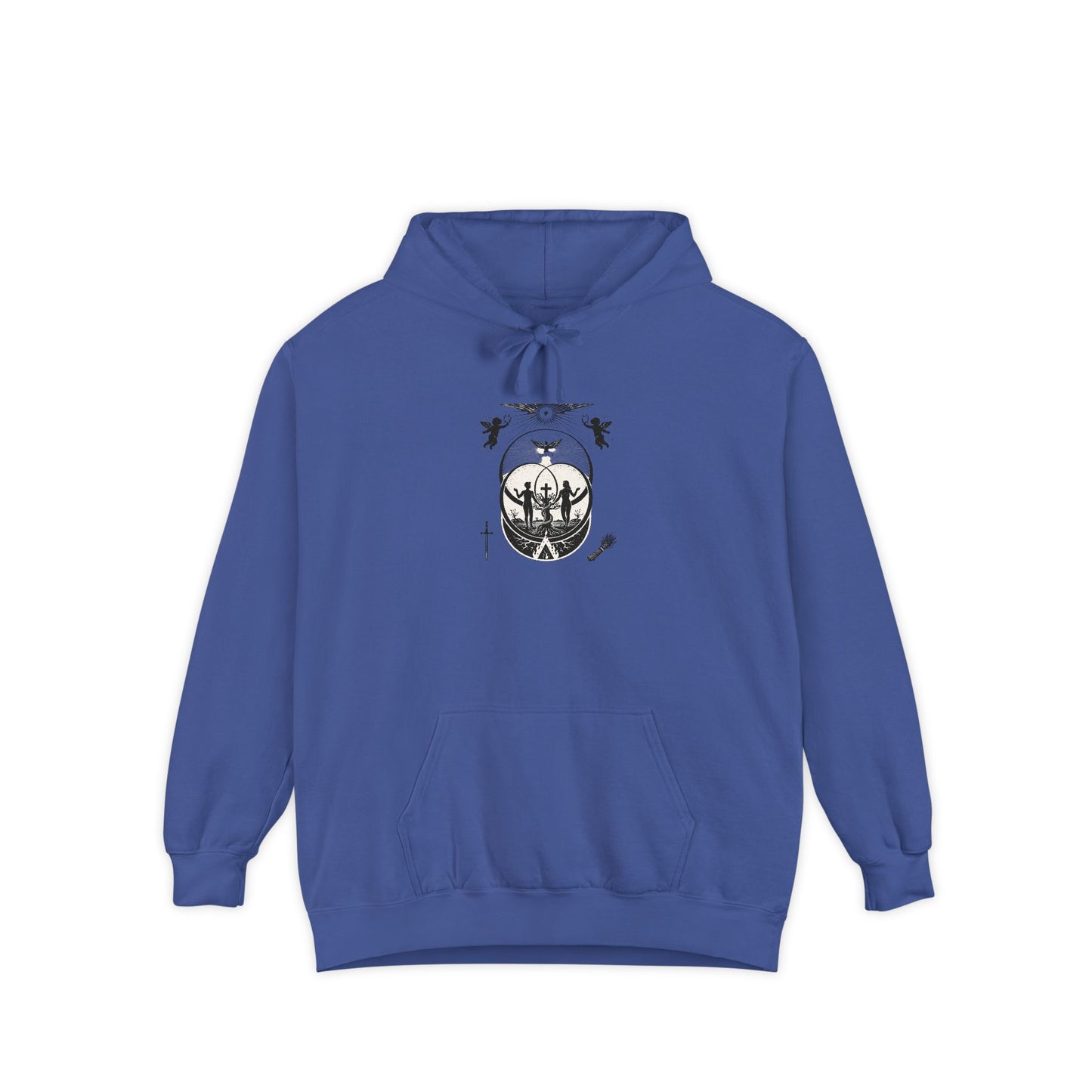 Moonlit Forest Hoodie — Crescent Moon & Gathering Silhouette Pullover