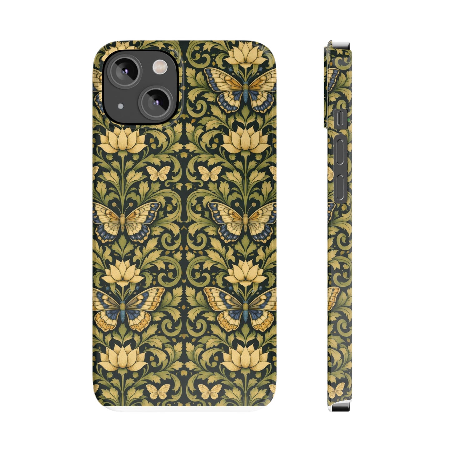 Victorian Butterfly Slim Phone Case — Vintage Floral Pattern