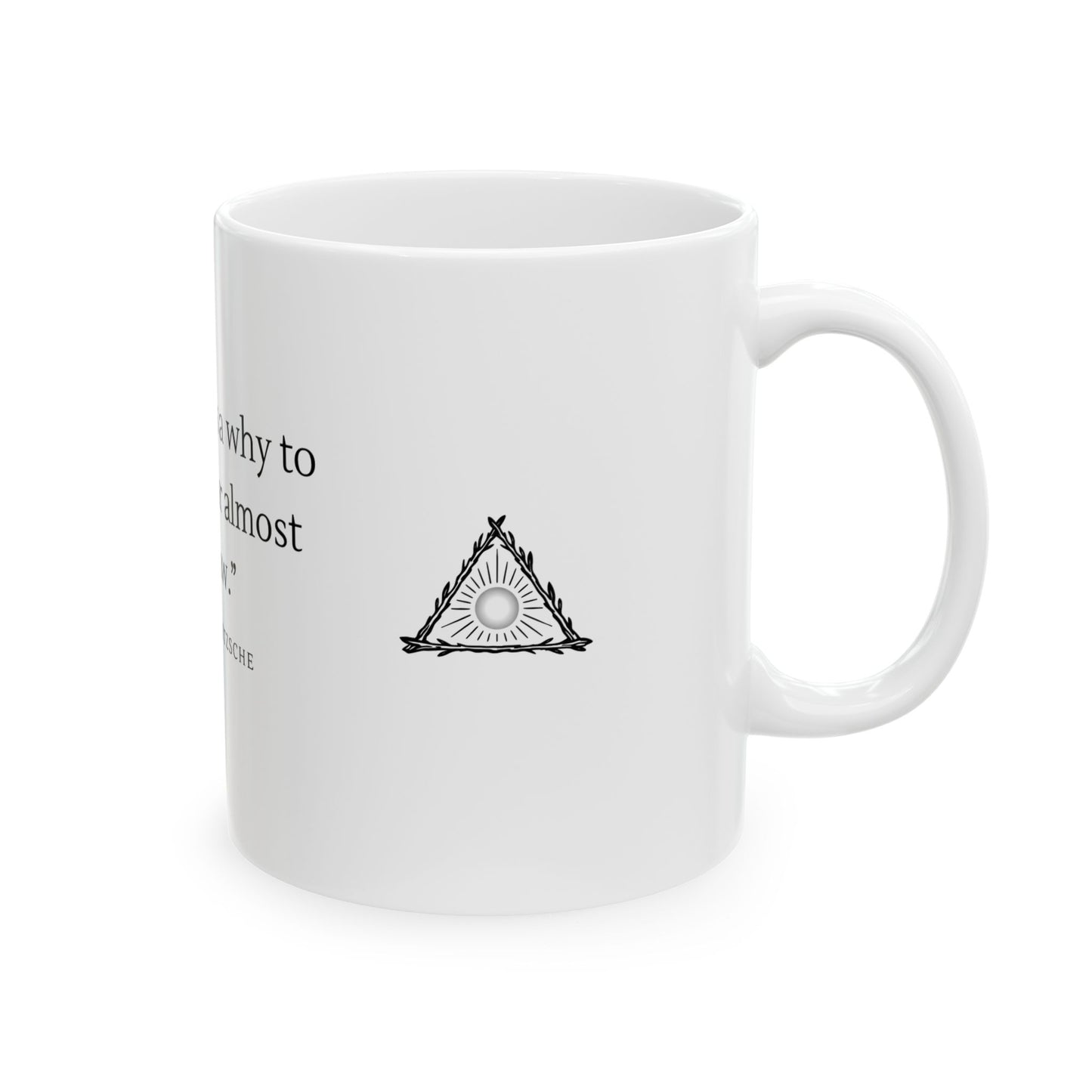 "He Who Has A Why" Mug — Nietzsche