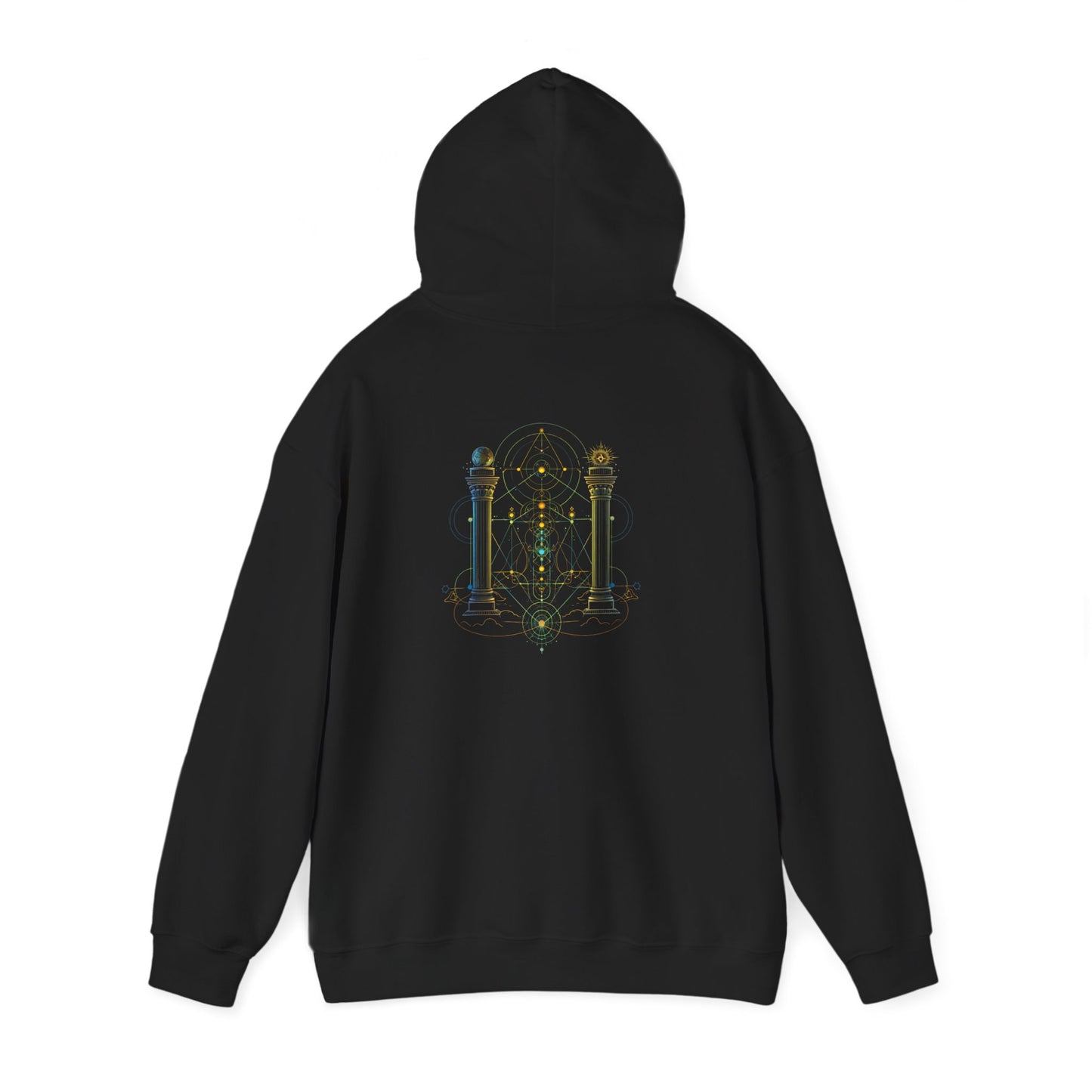 Mystic Gateway Hoodie — Geometric Portal Spiritual Hooded Sweatshirt