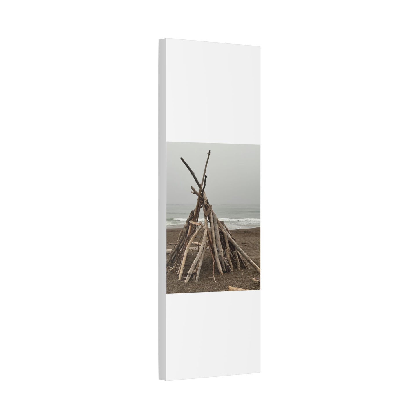 Driftwood Teepee Beach Driftwood Canvas