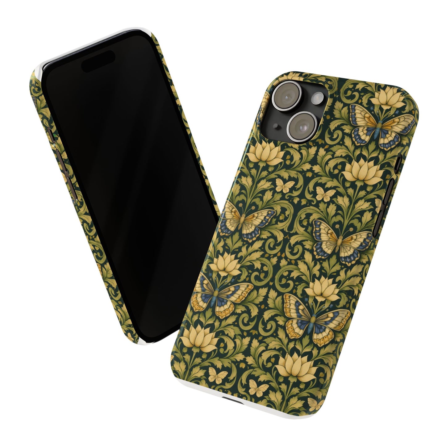 Victorian Butterfly Slim Phone Case — Vintage Floral Pattern
