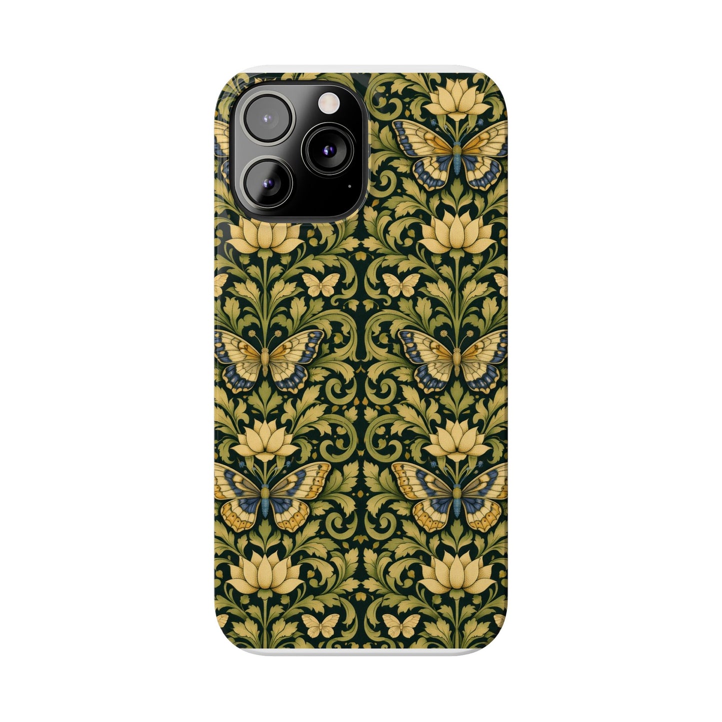 Victorian Butterfly Slim Phone Case — Vintage Floral Pattern