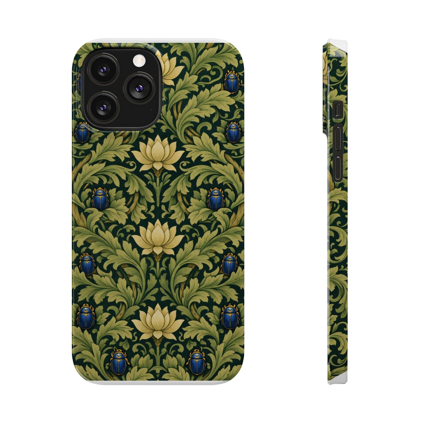 Vintage William Morris Green Lotus & Beetle Slim Phone Case