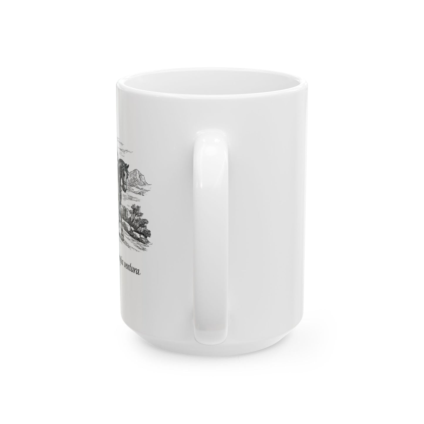 Don Quixote Ceramic Mug – Black Print | Cervantes Quote