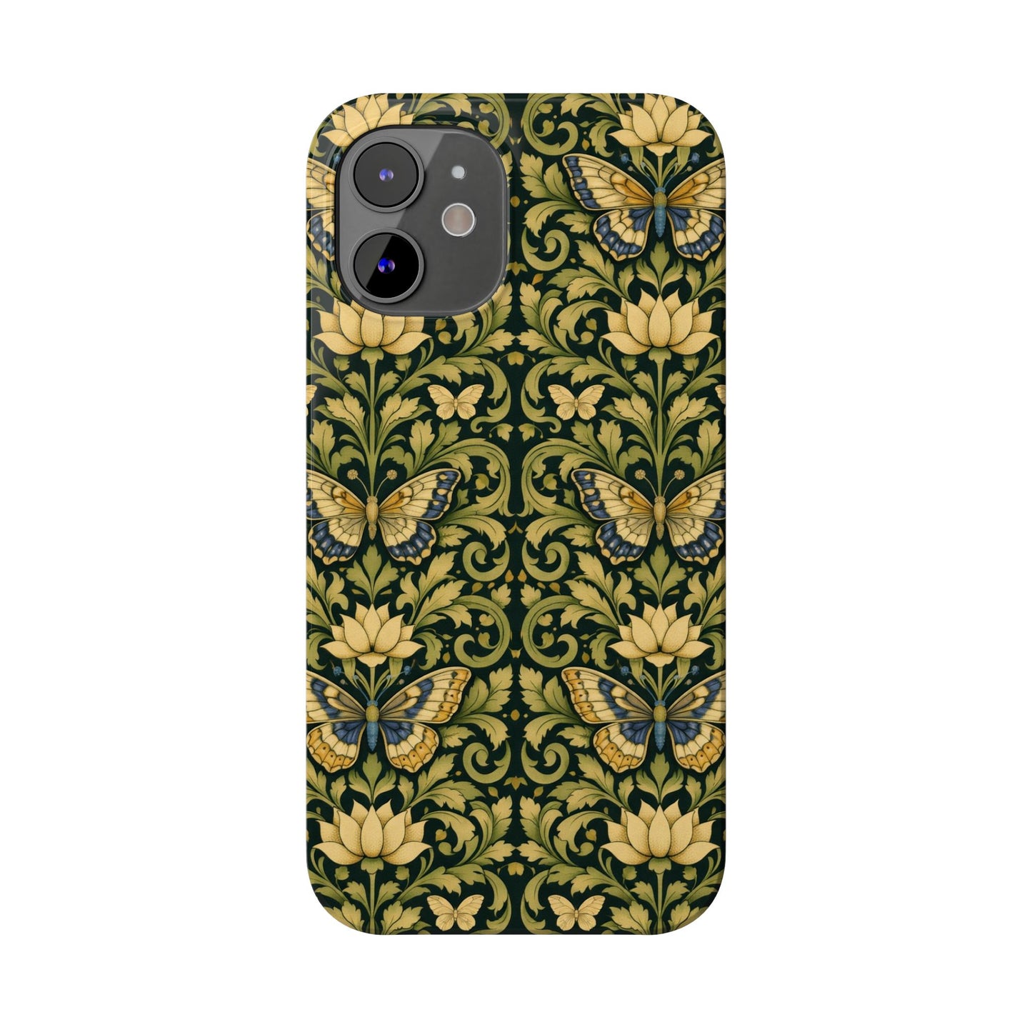 Victorian Butterfly Slim Phone Case — Vintage Floral Pattern