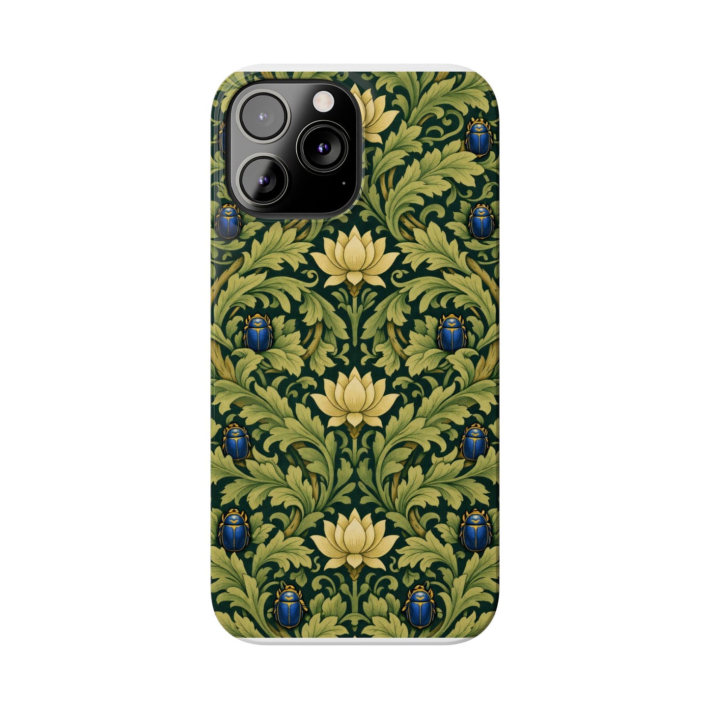 Vintage William Morris Green Lotus & Beetle Slim Phone Case