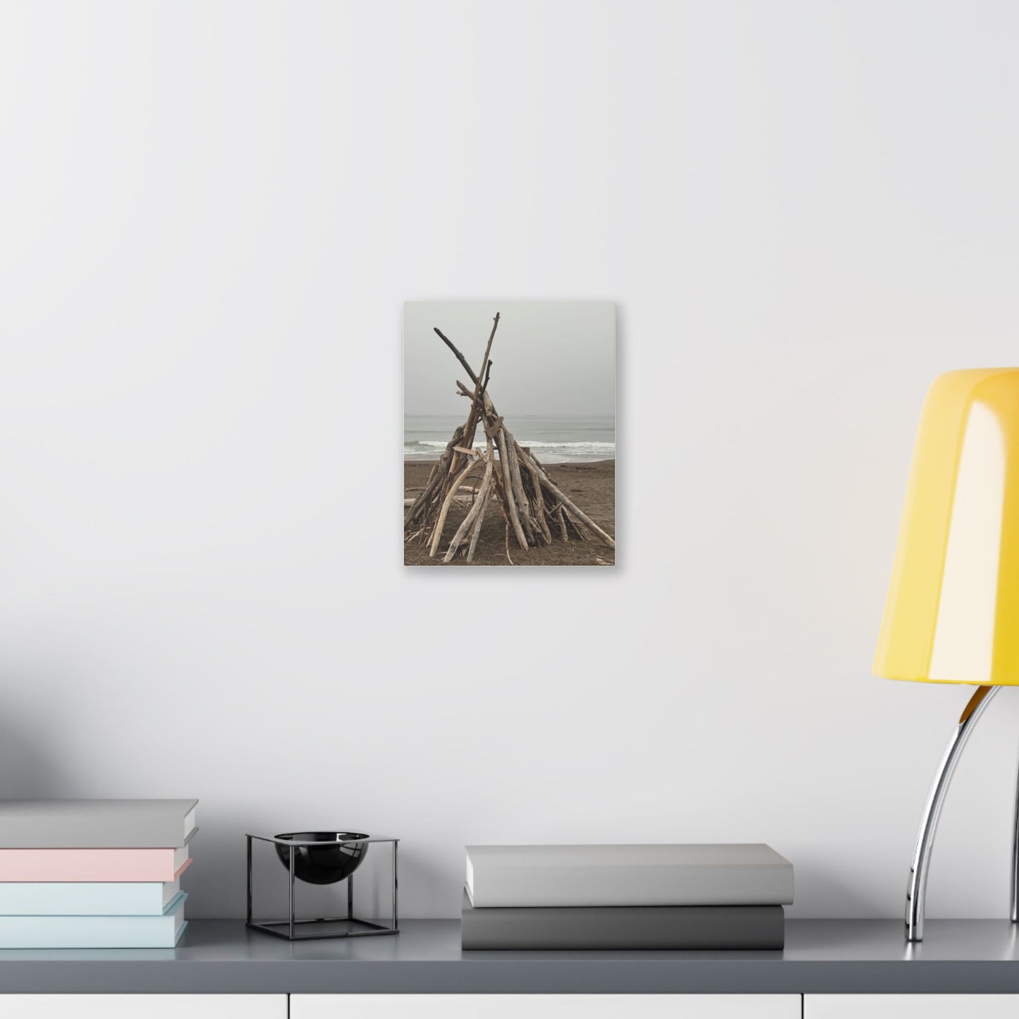 Driftwood Teepee Beach Driftwood Canvas
