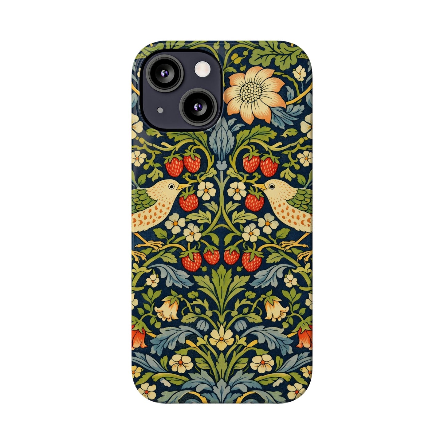 Slim Phone Case — Vintage William Morris Strawberry Thief Floral Pattern