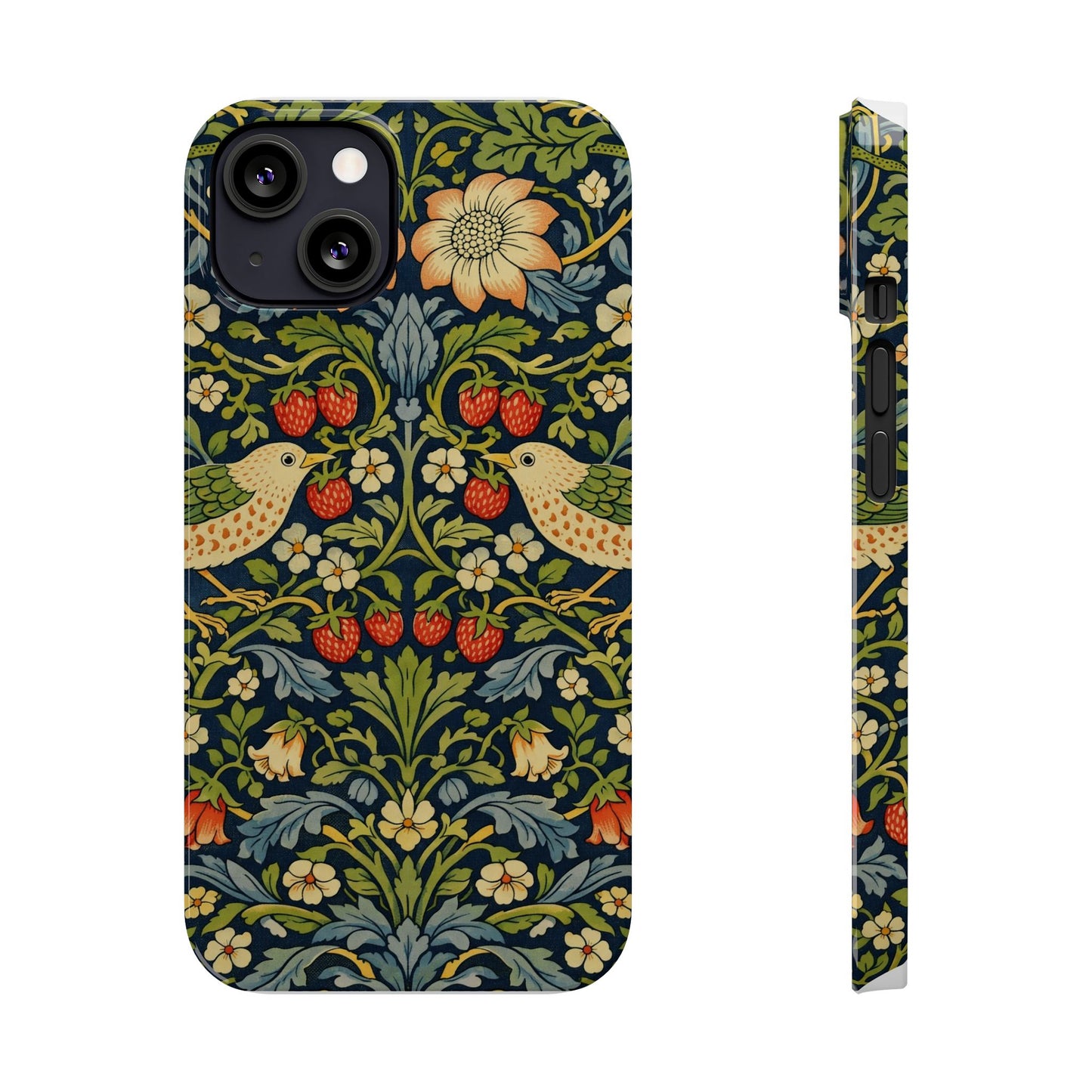 Slim Phone Case — Vintage William Morris Strawberry Thief Floral Pattern