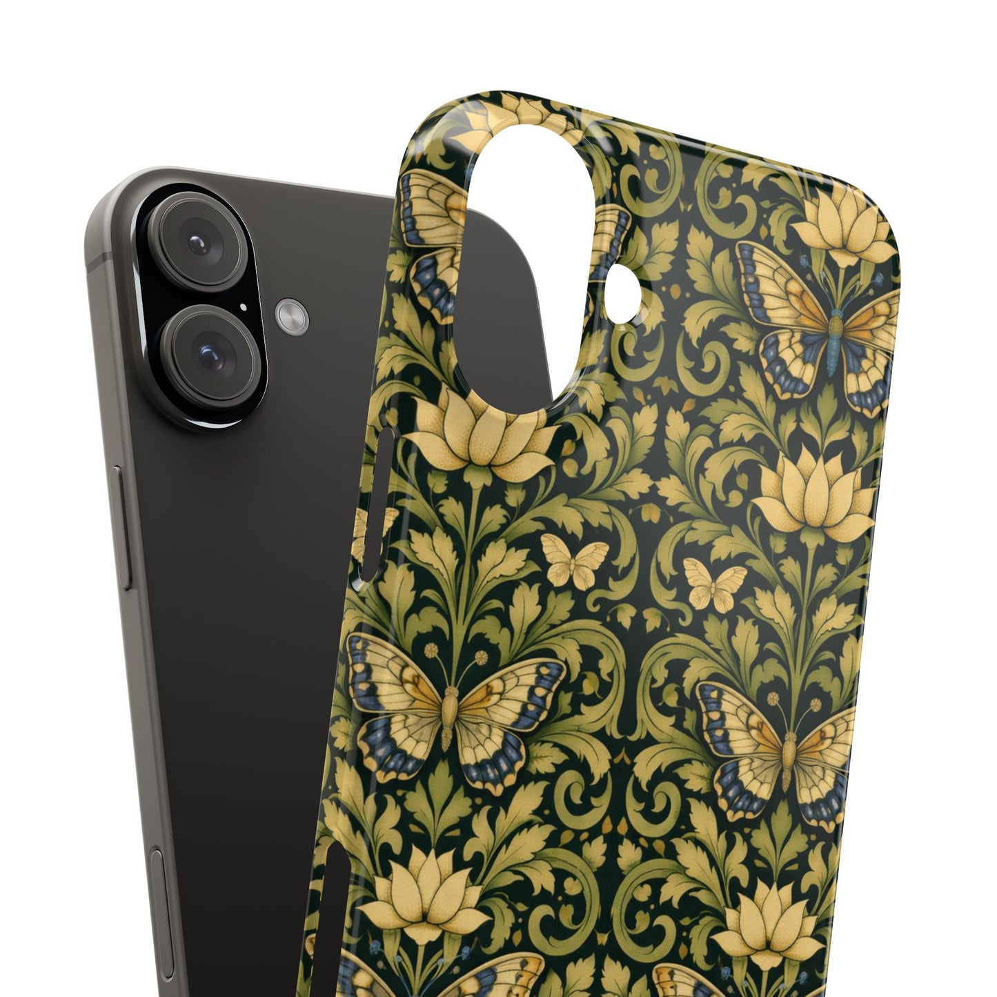 Victorian Butterfly Slim Phone Case — Vintage Floral Pattern