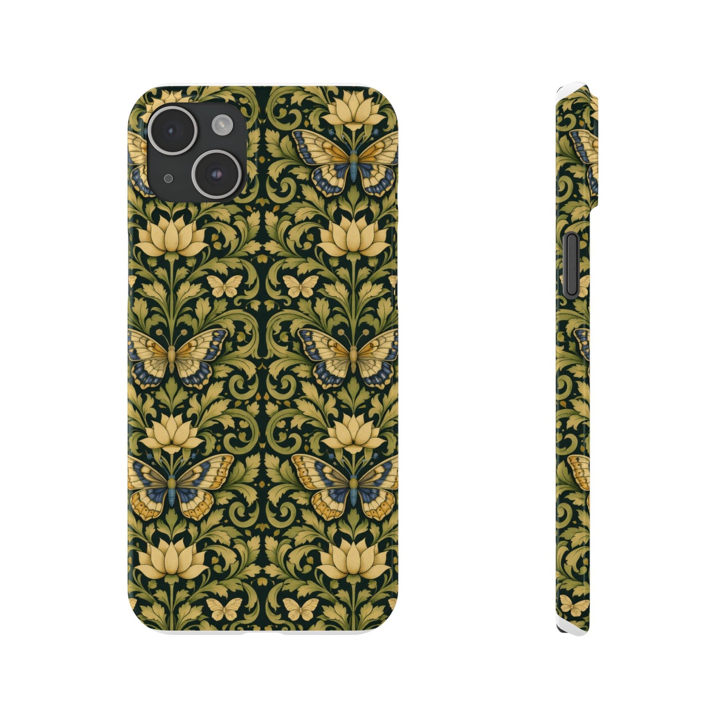 Victorian Butterfly Slim Phone Case — Vintage Floral Pattern