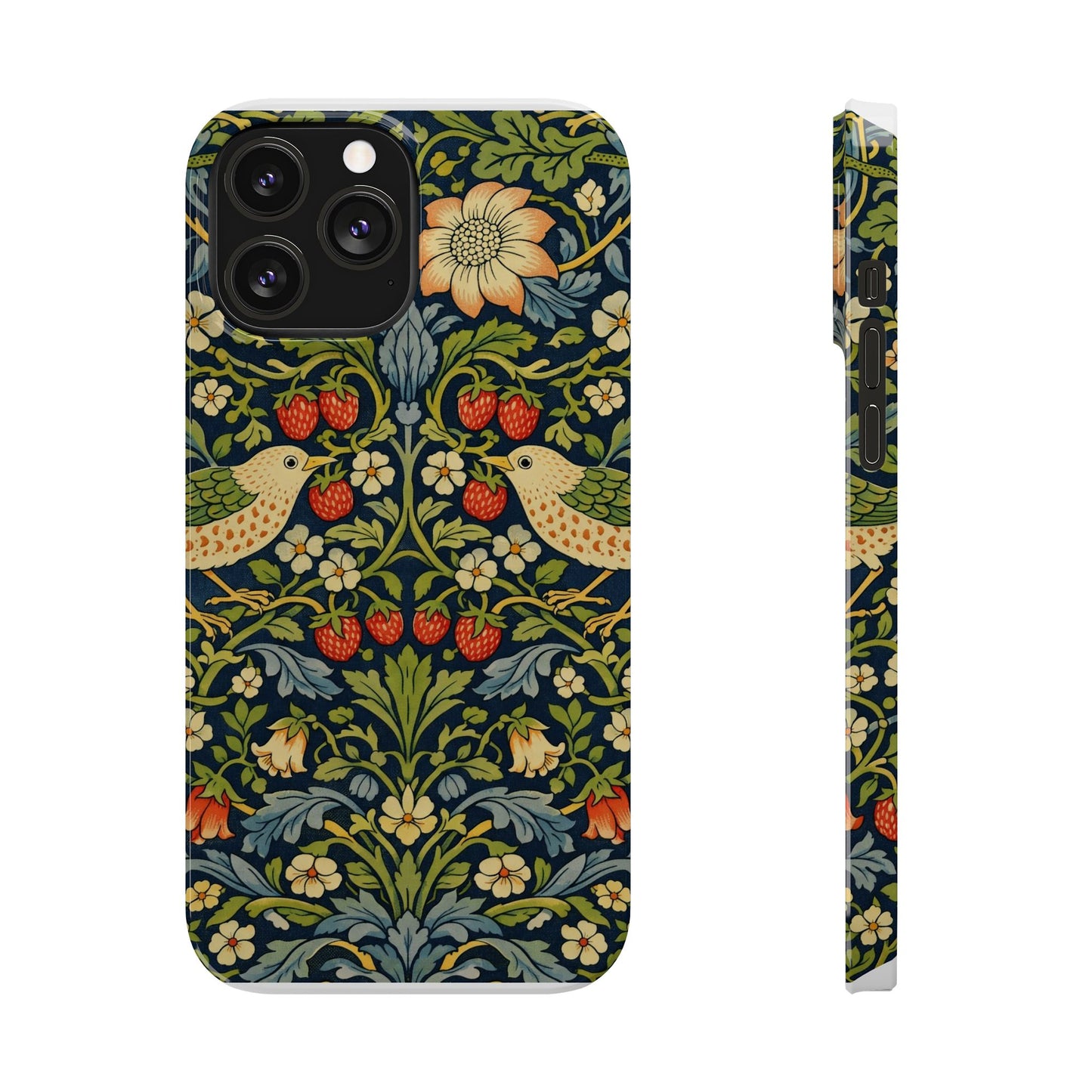 Slim Phone Case — Vintage William Morris Strawberry Thief Floral Pattern