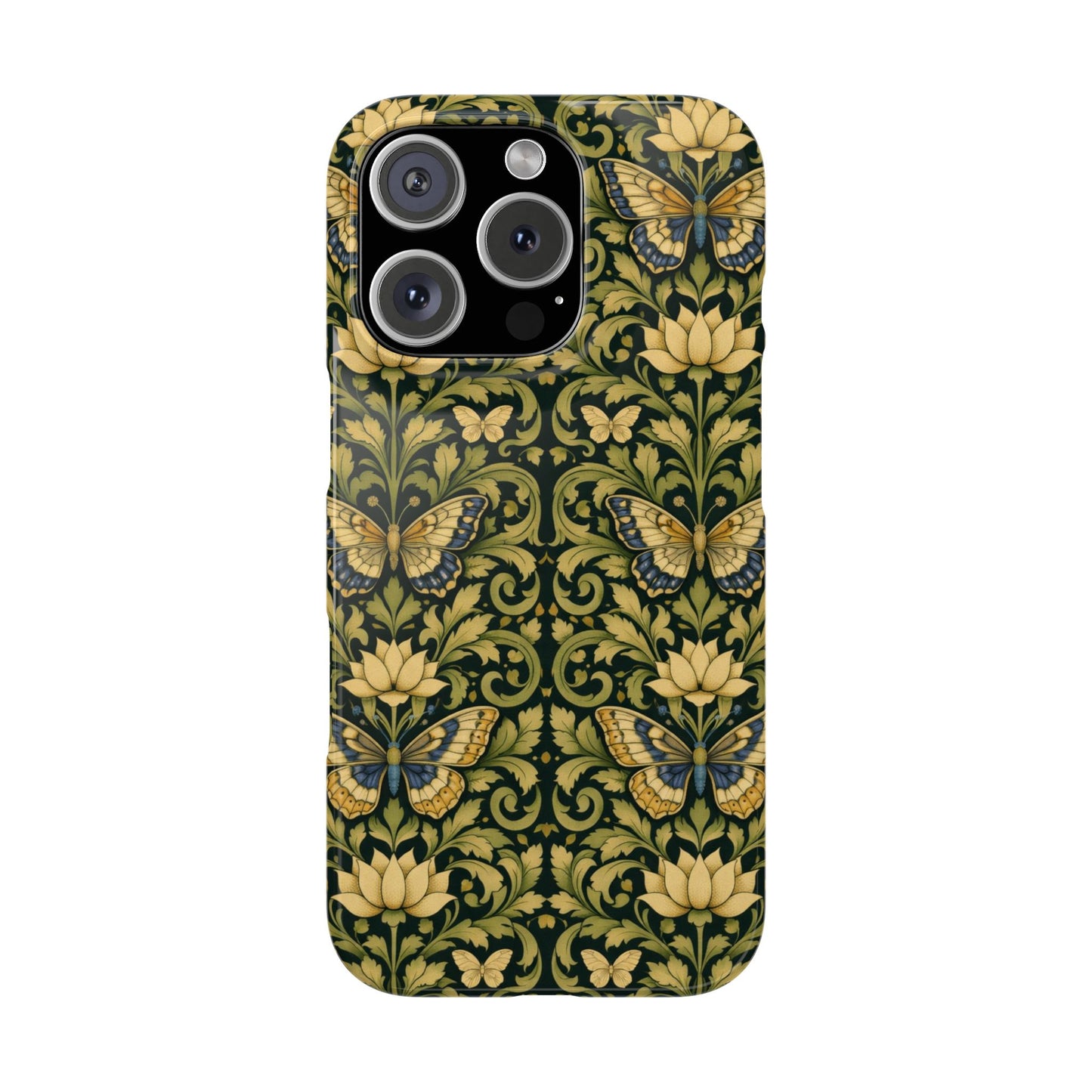 Victorian Butterfly Slim Phone Case — Vintage Floral Pattern