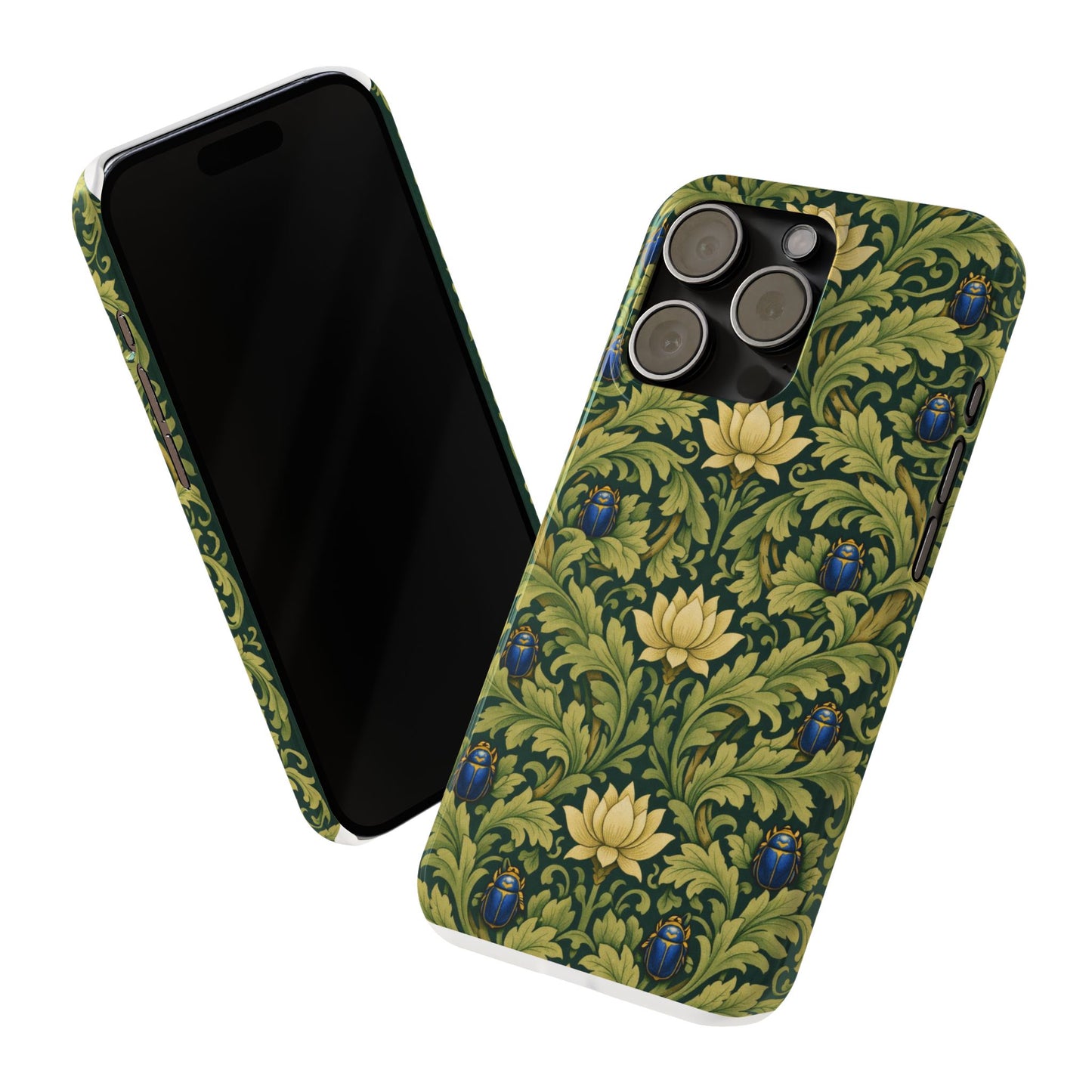 Vintage William Morris Green Lotus & Beetle Slim Phone Case