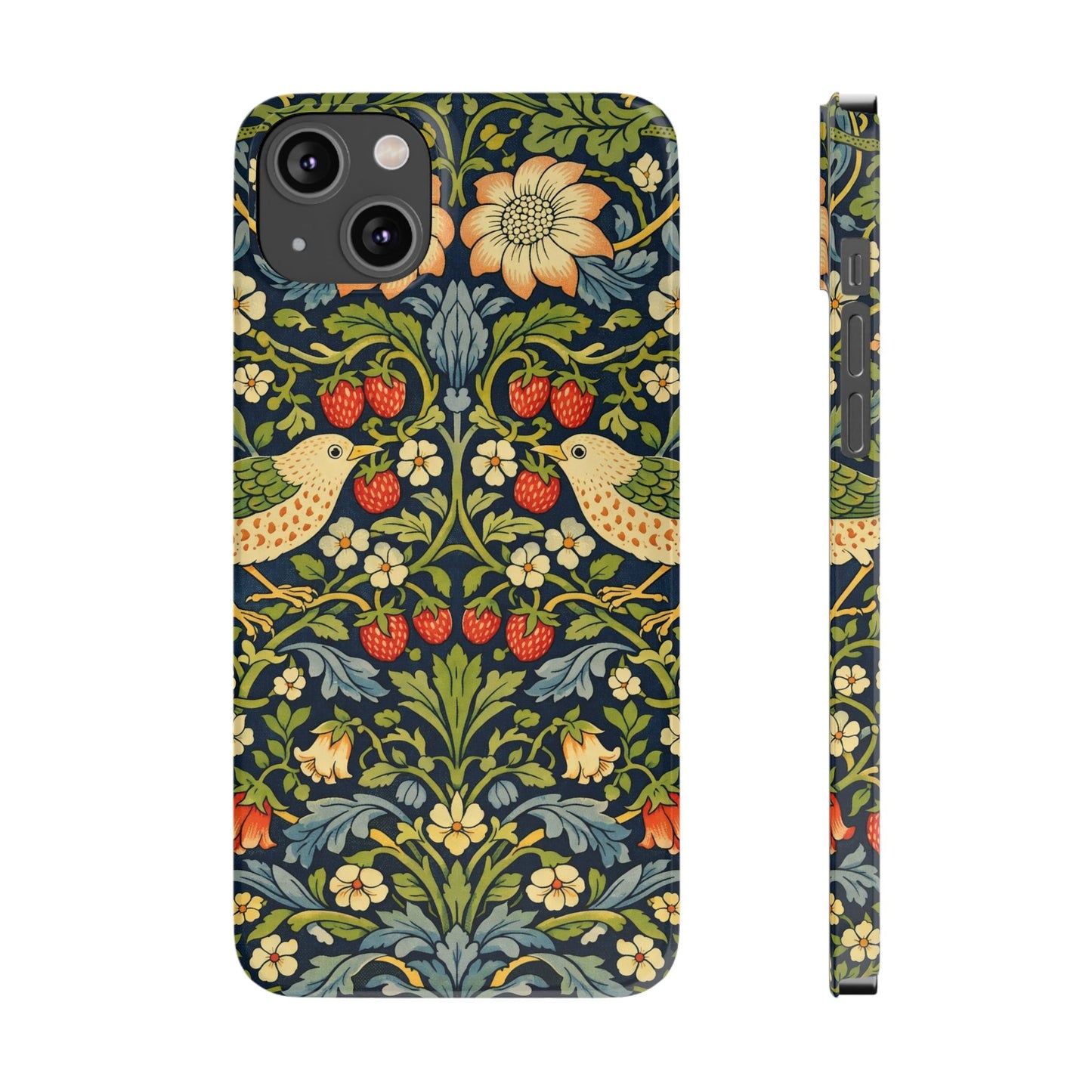 Slim Phone Case — Vintage William Morris Strawberry Thief Floral Pattern