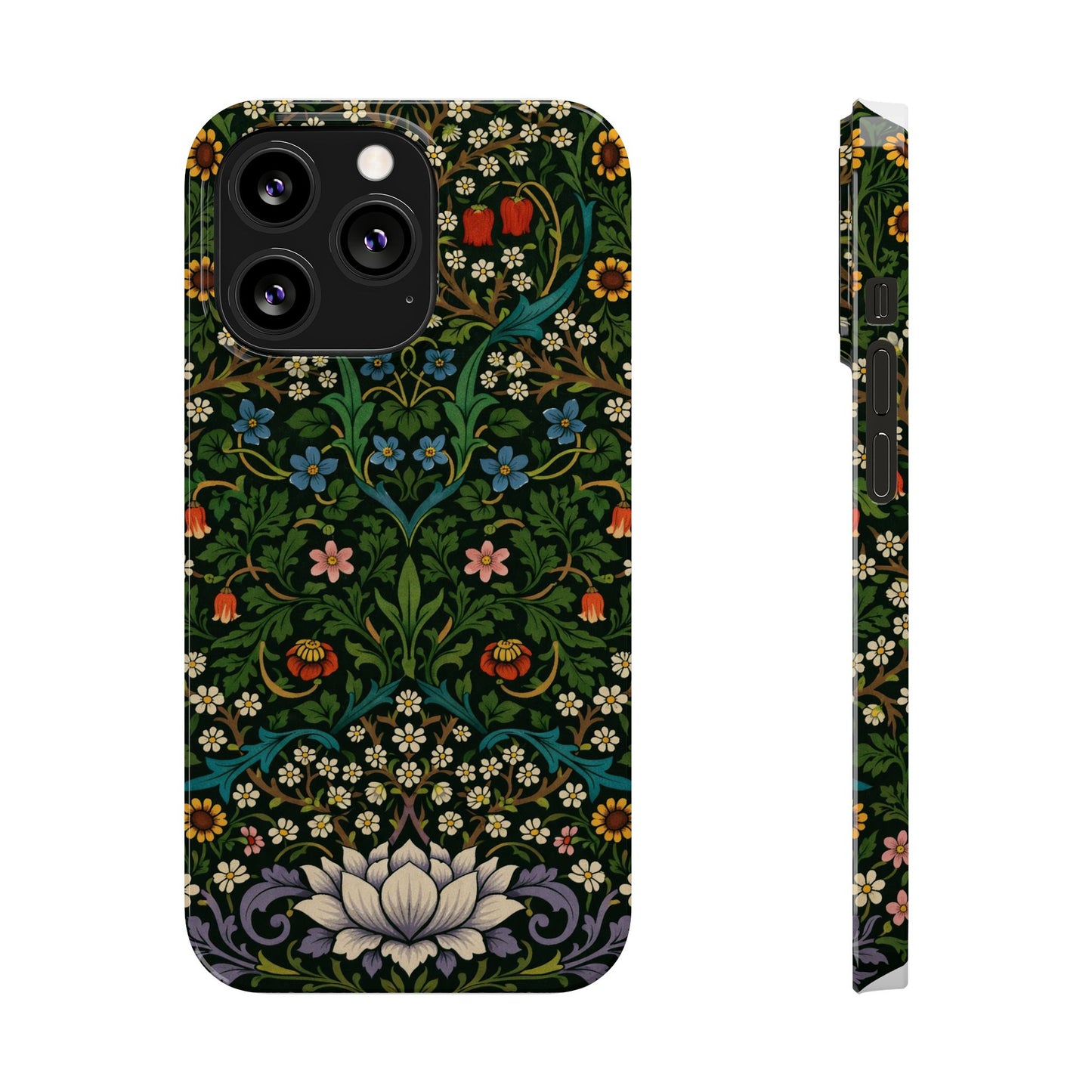 Slim Phone Case — Vintage Floral William Morris Style Pattern