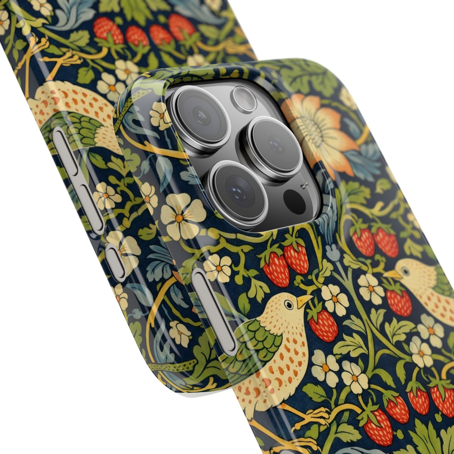 Slim Phone Case — Vintage William Morris Strawberry Thief Floral Pattern