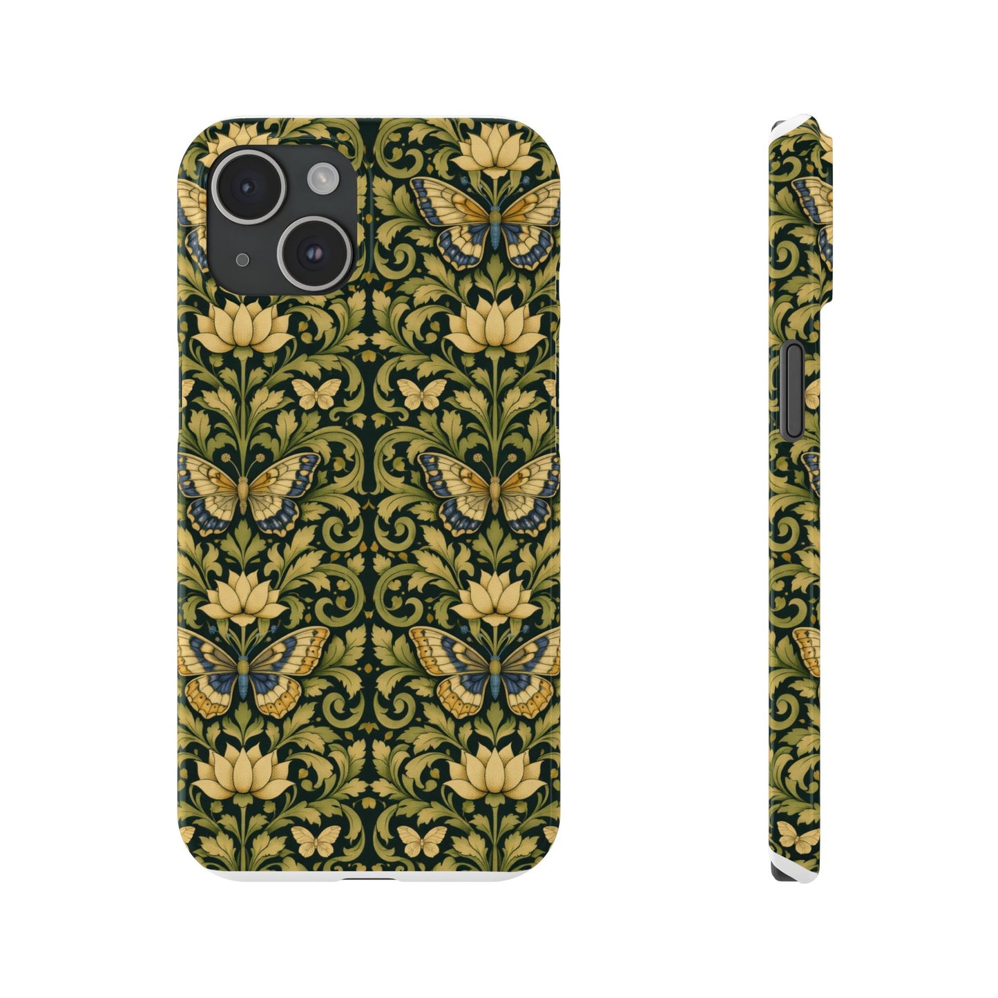 Victorian Butterfly Slim Phone Case — Vintage Floral Pattern
