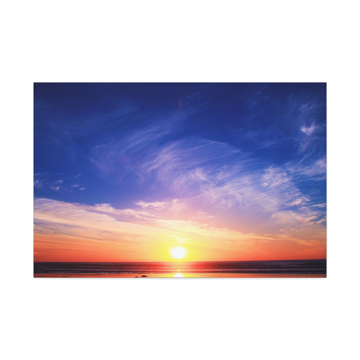 Sunset Ocean Horizon Canvas, Stretched 1.5"