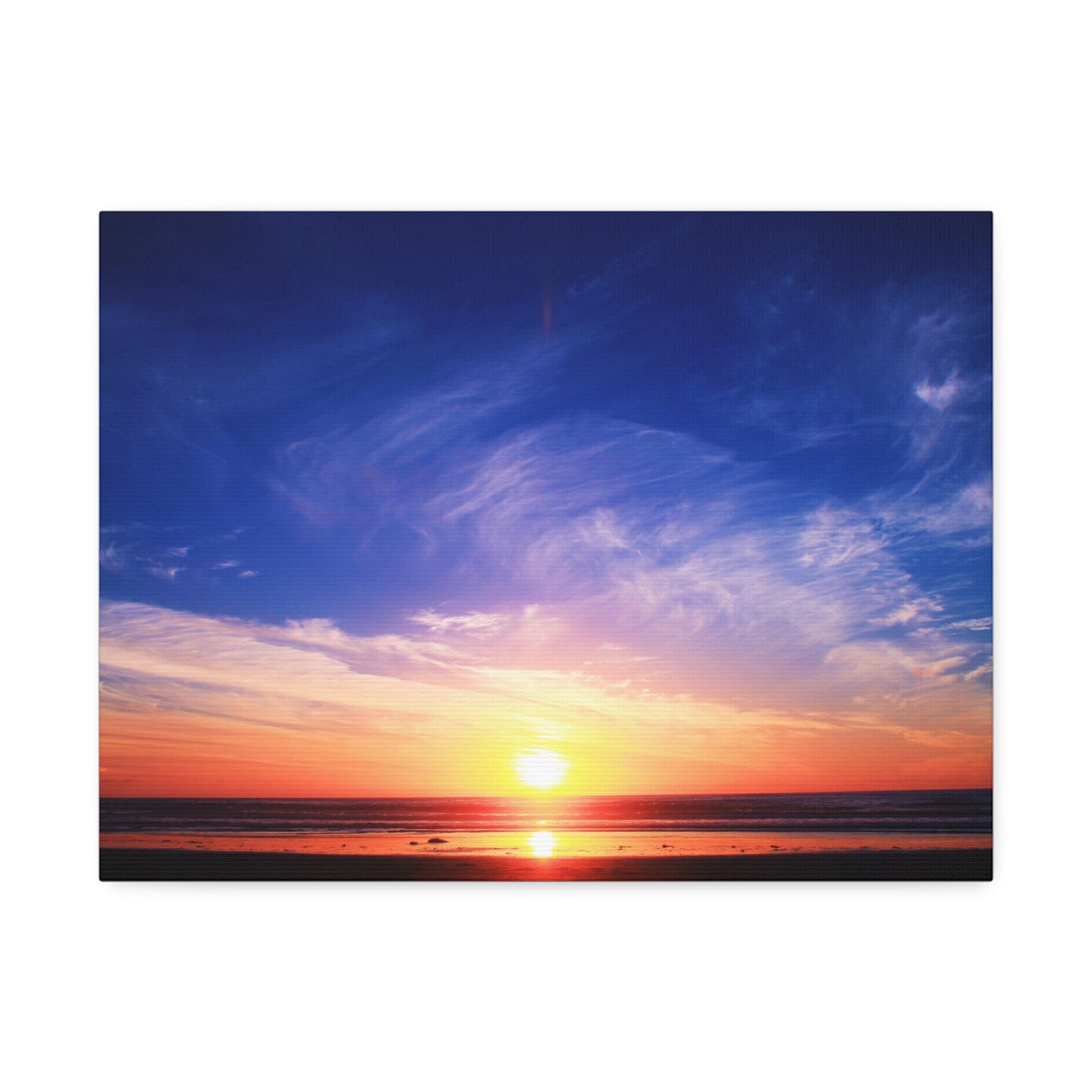Sunset Ocean Horizon Canvas, Stretched 1.5"