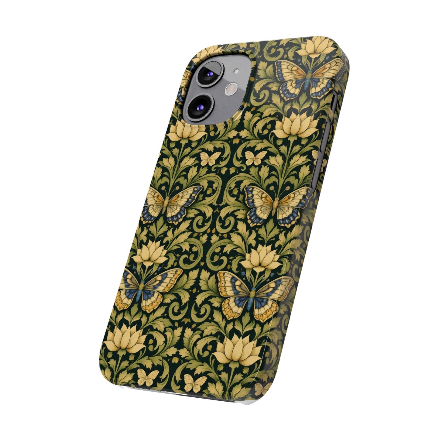 Victorian Butterfly Slim Phone Case — Vintage Floral Pattern