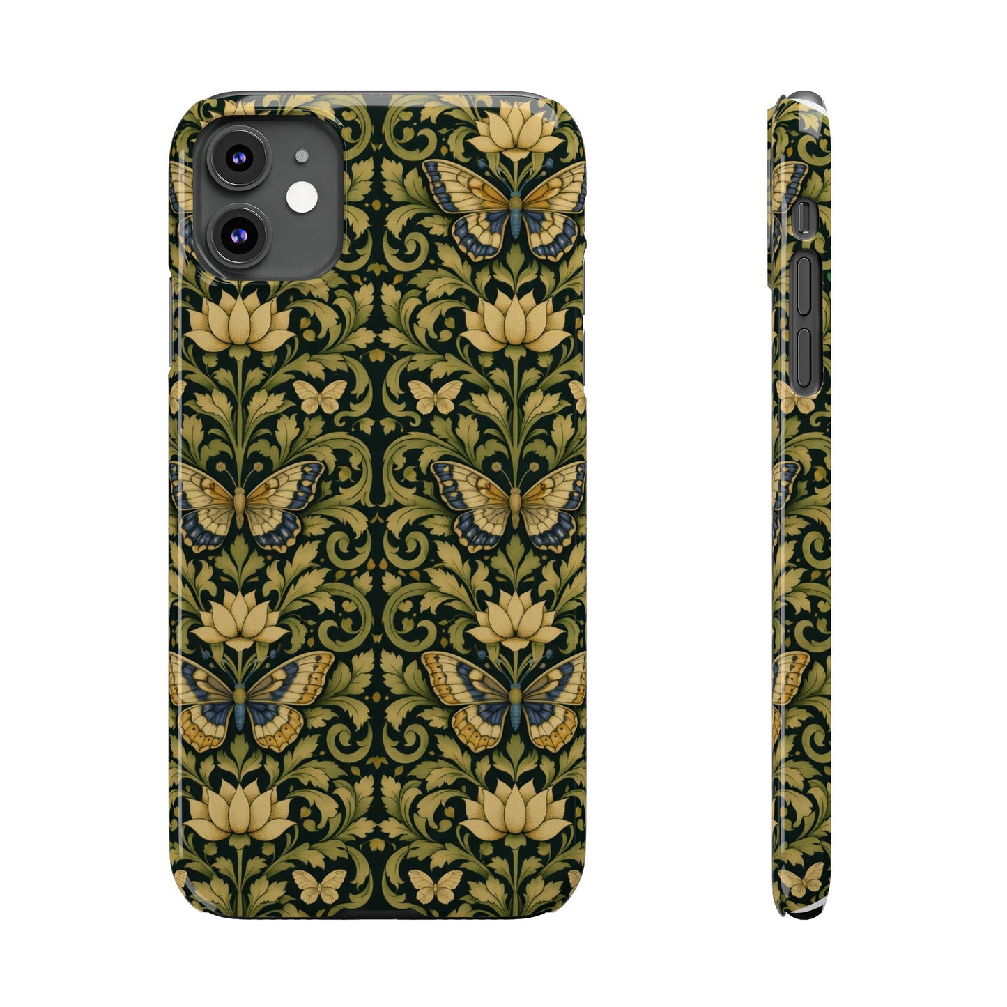 Victorian Butterfly Slim Phone Case — Vintage Floral Pattern